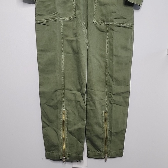 NWT Sandrine Rose x Free People Army Jumpsuit Linen Cotton Small Military Green - Picture 6 of 15